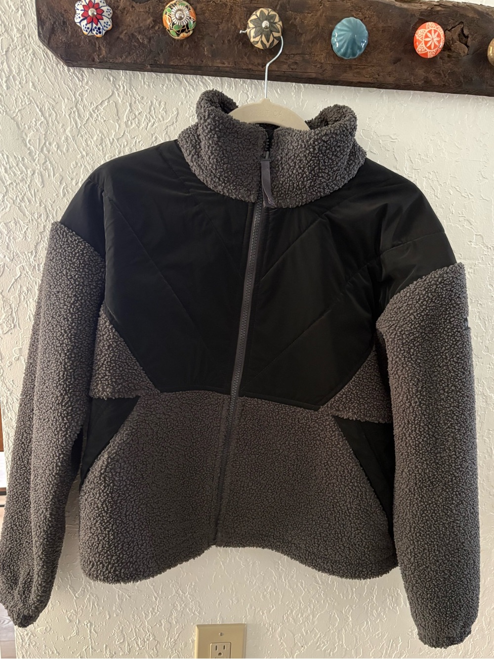 Columbia Cozy Sherpa Zip-Up Jacket in Charcoal Gray